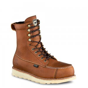 Mens 8-inch Waterproof Leather Safety Toe Work Boot TZRwLyhE