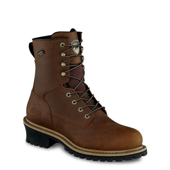 Mens Mesabi 8-inch Waterproof Leather Steel Toe Logger Work Boot Q8bzZ9rE