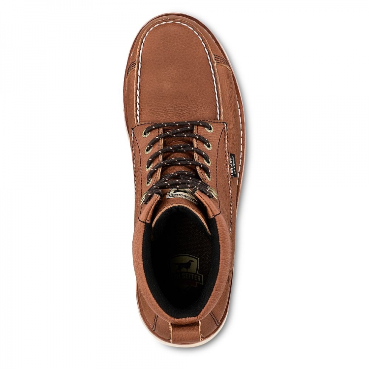 Mens 6-inch Waterproof Leather Safety Toe Work Boot ZBsnYhwT - Click Image to Close