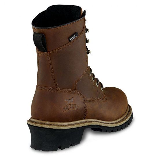 Mens Mesabi 8-inch Waterproof Leather Steel Toe Logger Work Boot Q8bzZ9rE