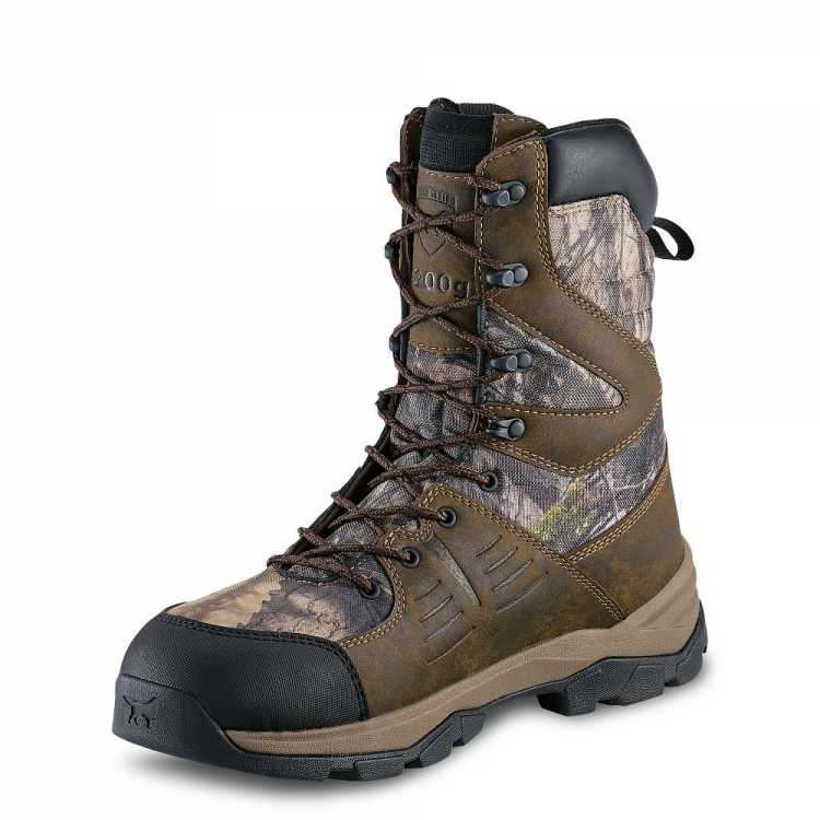 Mens Terrain 10-inch Waterproof Insulated Leather Camo Hunting Boot rpKMH5WZ - Click Image to Close