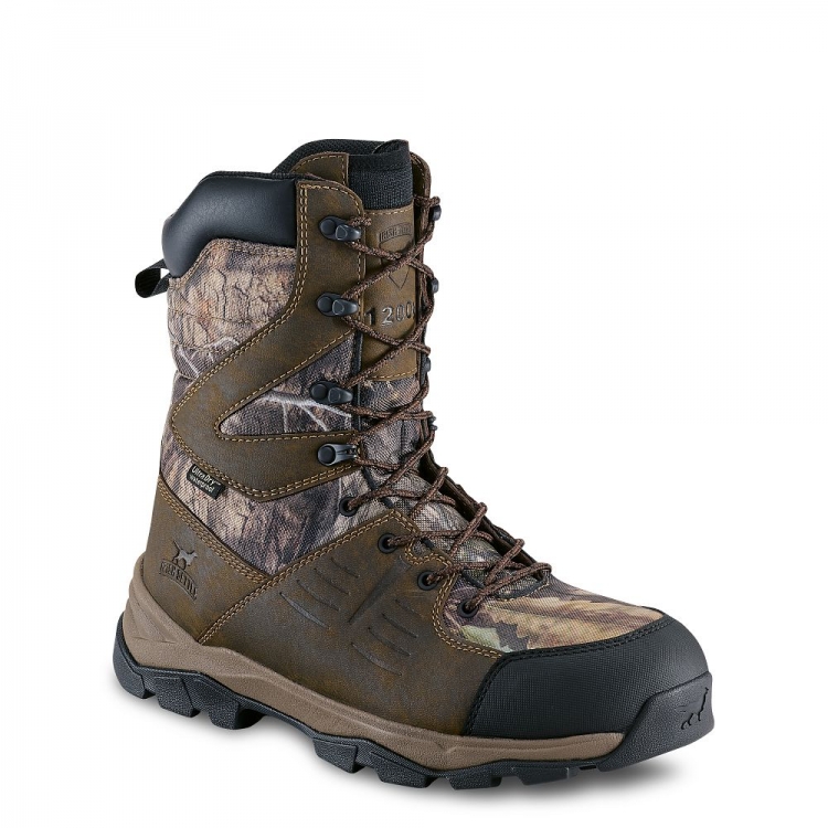 Mens Terrain 10-inch Waterproof Insulated Leather Camo Hunting Boot rpKMH5WZ - Click Image to Close