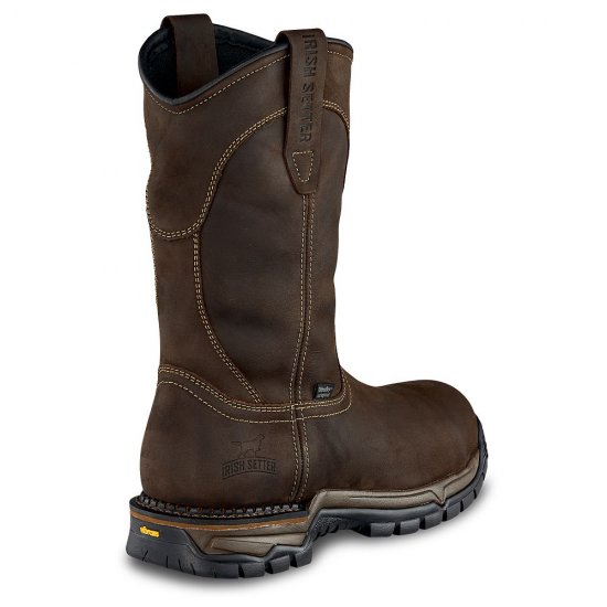 Mens Two Harbors 11-inch Waterproof Leather Pull-On Steel Toe Work Boot Uz4r3X79